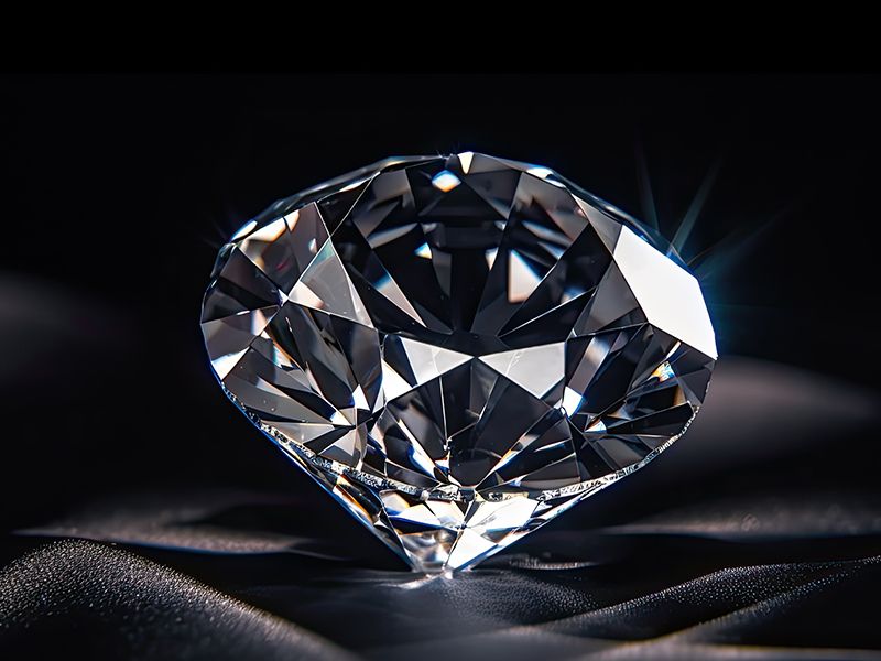 an up-close view of one big 3D shiny piece for a diamond buyer near me