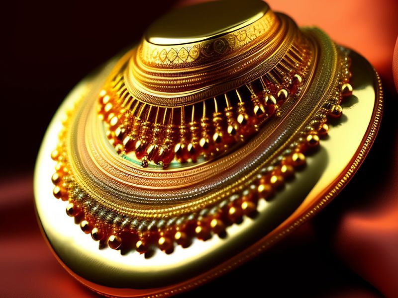 An up-close view of a stunning golden necklace for gold buyers near me