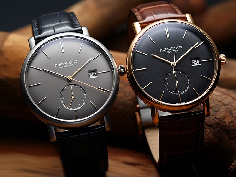 grey and black quartz multifunction leather straps watches for a couple - sell my Rolex near me
