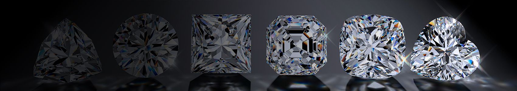 a collection of white diamonds in various shapes on a black backdrop