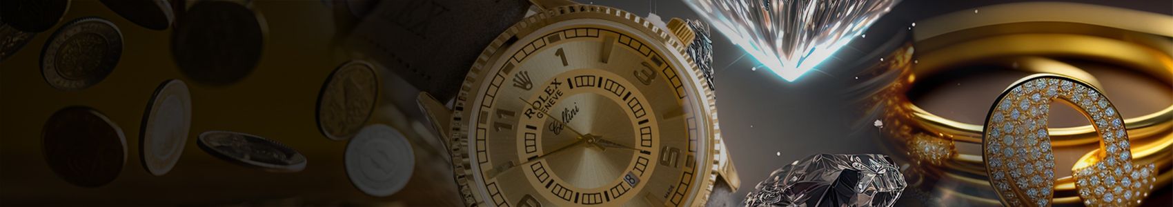 a close-up of a group of watches and diamonds to cash them